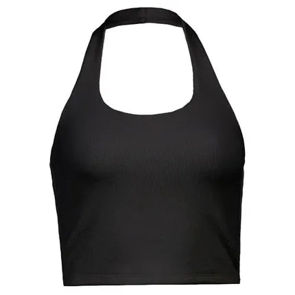 Ribbed Halter Crop Top