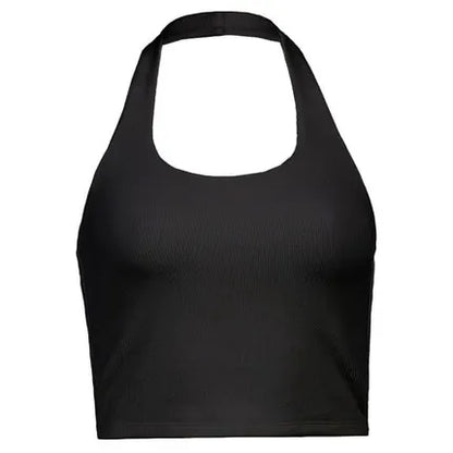 Ribbed Halter Crop Top