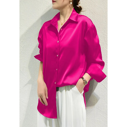 Chic Satin Button Blouse