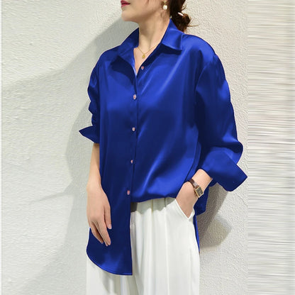 Chic Satin Button Blouse