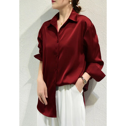 Chic Satin Button Blouse