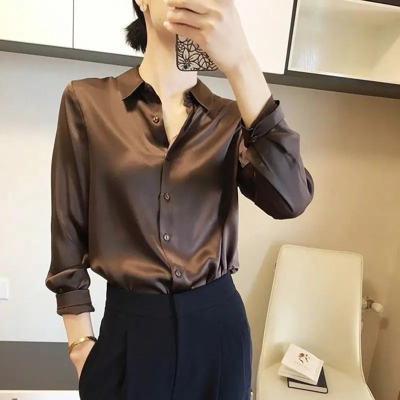 Chic Satin Button Blouse