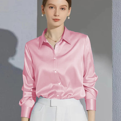 Chic Satin Button Blouse